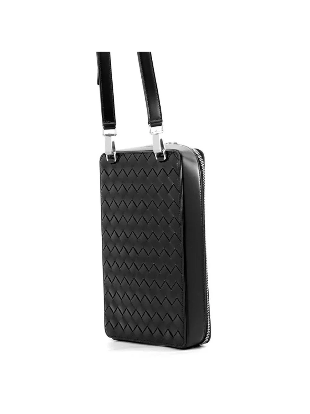 Bottega Veneta Shoulder Bag Intrecciato Calfskin Black